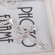 silver plated Chain Insets Cross Pendant Necklaces Pendants Men jewelry 396 ELY