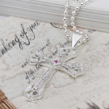silver plated Chain Insets Cross Pendant Necklaces Pendants Men jewelry 396 ELY