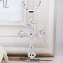 silver plated Chain Insets Cross Pendant Necklaces Pendants Men jewelry 396 ELY