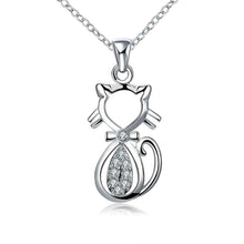 silver plated Chain Insets Kitten Necklaces Pendants Men jewelry 312 ELY