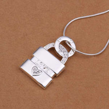 silver plated Chain LOVE Lock Necklaces Pendants Men jewelry 352 ELY