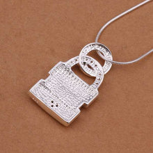 silver plated Chain LOVE Lock Necklaces Pendants Men jewelry 352 ELY