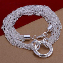 silver plated Chain Multi-line 3 Circle Necklaces Pendants Men jewelry 264 ELY