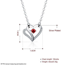 silver plated Chain Red Stone Heart Necklaces Pendants Men jewelry 4 3 ELY