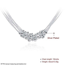 silver plated Chain Six Line Gloss Bead Necklaces Pendants Men jewelry 2 ELY