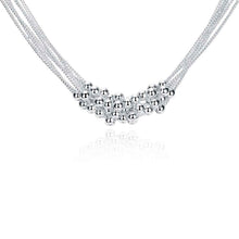 silver plated Chain Six Line Gloss Bead Necklaces Pendants Men jewelry 2 ELY