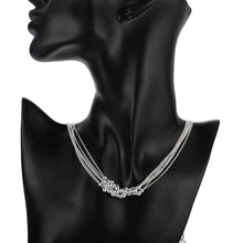 silver plated Chain Six Line Gloss Bead Necklaces Pendants Men jewelry 2 ELY