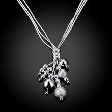 silver plated Chain Three Harness Bead Necklaces Pendants Men jewelry 186 ELY