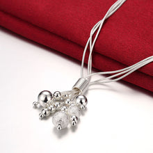 silver plated Chain Three Harness Bead Necklaces Pendants Men jewelry 186 ELY