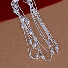 silver plated Chain Three Line Bead Necklaces Pendants Men jewelry 214 ELY