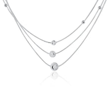 silver plated Chain Three Line Beads Necklaces Pendants Men jewelry 22 ELY