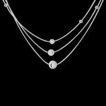 silver plated Chain Three Line Beads Necklaces Pendants Men jewelry 22 ELY