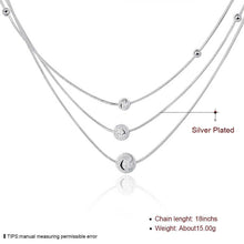 silver plated Chain Three Line Beads Necklaces Pendants Men jewelry 22 ELY
