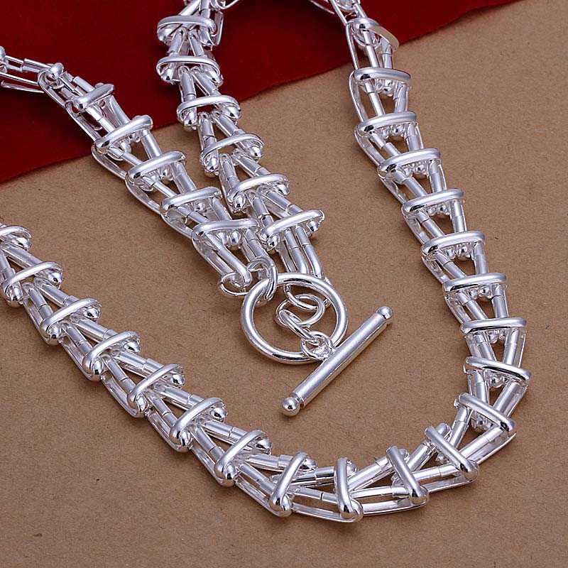silver plated Chain Yang Ladder TO Necklaces Pendants Men jewelry 266 ELY