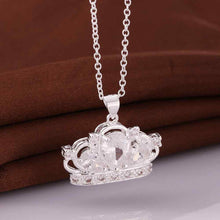 silver plated Chain big shine crown Necklaces Pendants Men jewelry 579 ELY