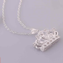 silver plated Chain big shine crown Necklaces Pendants Men jewelry 579 ELY