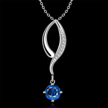 silver plated Chain blue stone frip Necklaces Pendants Men jewelry 682 ELY