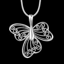 silver plated Chain buttfly 3 wing Necklaces Pendants Men jewelry 688 ELY