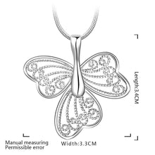 silver plated Chain buttfly 3 wing Necklaces Pendants Men jewelry 688 ELY