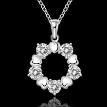 silver plated Chain circle flower Necklaces Pendants Men jewelry 566 ELY