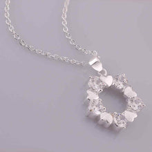 silver plated Chain circle flower Necklaces Pendants Men jewelry 566 ELY