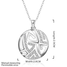 silver plated Chain circle pan word Necklaces Pendants Men jewelry 638 ELY