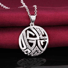 silver plated Chain circle pan word Necklaces Pendants Men jewelry 638 ELY