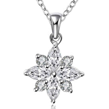 silver plated Chain cral eight petals Necklaces Pendants Men jewelry 581 ELY