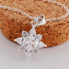 silver plated Chain cral eight petals Necklaces Pendants Men jewelry 581 ELY