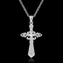 silver plated Chain cross 2 way Necklaces Pendants Men jewelry 565 ELY