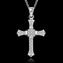silver plated Chain cross class white Necklaces Pendants Men jewelry 633 ELY