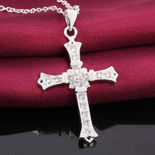 silver plated Chain cross class white Necklaces Pendants Men jewelry 633 ELY