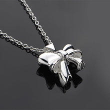 silver plated Chain cute Bow Necklaces Pendants Men jewelry 619 ELY