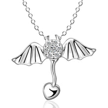 silver plated Chain drip heart wing Necklaces Pendants Men jewelry 686 ELY
