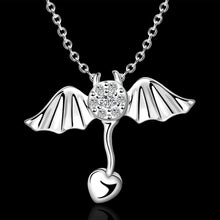 silver plated Chain drip heart wing Necklaces Pendants Men jewelry 686 ELY