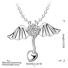 silver plated Chain drip heart wing Necklaces Pendants Men jewelry 686 ELY