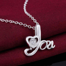 silver plated Chain love for you Necklaces Pendants Men jewelry 661 ELY