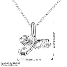 silver plated Chain love for you Necklaces Pendants Men jewelry 661 ELY