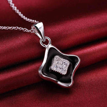 silver plated Chain square black face Necklaces Pendants Men jewelry 6 7 ELY