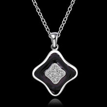silver plated Chain square black face Necklaces Pendants Men jewelry 6 7 ELY