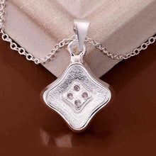 silver plated Chain square black face Necklaces Pendants Men jewelry 6 7 ELY