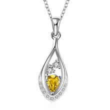 silver plated Chain yellow stone in drip Necklaces Pendants Men jewelry 586 ELY