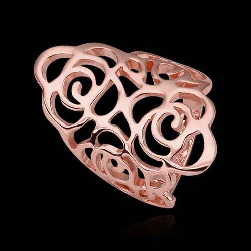 18k gold plated wedding ring pink piercedFingernail anel feminino bone 531 ELY