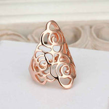 18k gold plated wedding ring pink piercedFingernail anel feminino bone 531 ELY