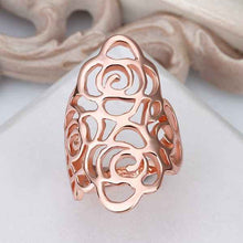 18k gold plated wedding ring pink piercedFingernail anel feminino bone 531 ELY