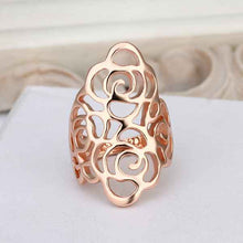 18k gold plated wedding ring pink piercedFingernail anel feminino bone 531 ELY